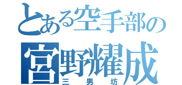 とある空手部の宮野耀成（三男坊）