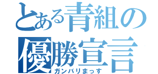 とある青組の優勝宣言（ガンバリまっす）