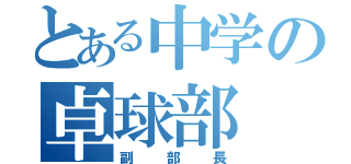 とある中学の卓球部（副部長）