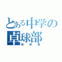 とある中学の卓球部（副部長）