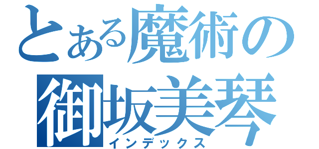 とある魔術の御坂美琴（インデックス）