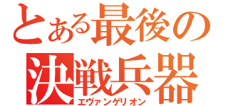 とある最後の決戦兵器（エヴァンゲリオン）