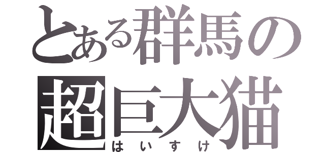 とある群馬の超巨大猫（はいすけ）