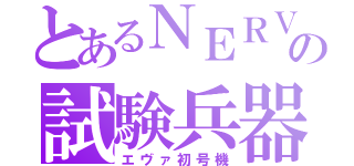 とあるＮＥＲＶの試験兵器（エヴァ初号機）