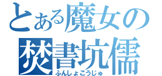 とある魔女の焚書坑儒（ふんしょこうじゅ）