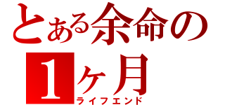 とある余命の１ヶ月（ライフエンド）