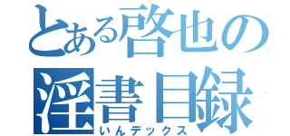 とある啓也の淫書目録（いんデックス）