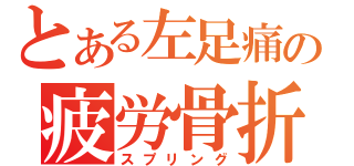 とある左足痛の疲労骨折前（スプリング）