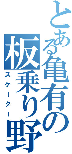 とある亀有の板乗り野郎（スケーター）