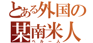 とある外国の某南米人（ペルー人）