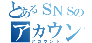 とあるＳＮＳのアカウント（アカウント）