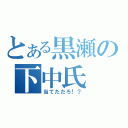 とある黒瀬の下中氏（当てただろ！？）