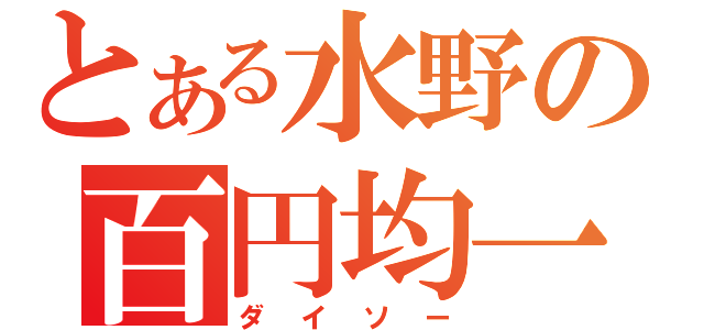 とある水野の百円均一（ダイソー）