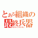 とある組織の最終兵器（エヴァンゲリオン）