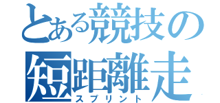 とある競技の短距離走（スプリント）