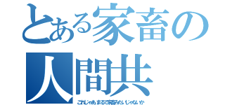 とある家畜の人間共（こ れ じ ゃ あ 、ま る で 家 畜 み た い じ ゃ な い か）