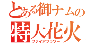 とある御ナムの特大花火（ファイアフラワー）