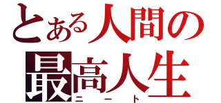 とある人間の最高人生（ニート）