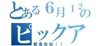 とある６月１２日のピックアップ嬢（緊急告知！！）