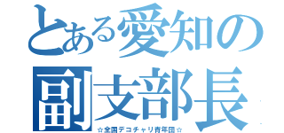 とある愛知の副支部長（☆全国デコチャリ青年団☆）