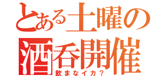 とある土曜の酒呑開催（飲まなイカ？）