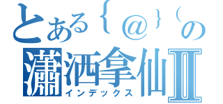 とある｛＠｝（。Ｖ。）の瀟洒拿仙人掌Ⅱ（インデックス）