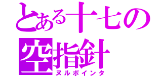 とある十七の空指針（ヌルポインタ）