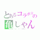 とあるコラボ主の亀しゃん（（・ω・ 　⊃ 　）⊃≡すいー）