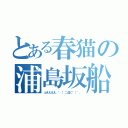 とある春猫の浦島坂船（ふええええ。゜（゜⊃Д⊂゜）゜。）