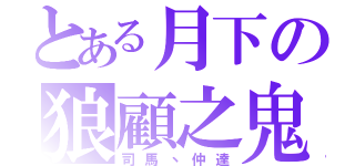 とある月下の狼顧之鬼（司馬丶仲達）