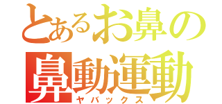 とあるお鼻の鼻動運動（ヤバックス）