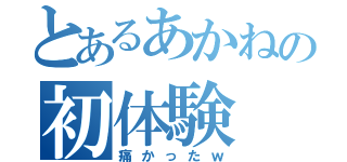 とあるあかねの初体験（痛かったｗ）