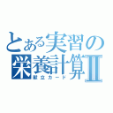 とある実習の栄養計算Ⅱ（献立カード）