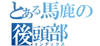 とある馬鹿の後頭部（インデックス）