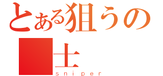 とある狙うの戦士（ｓｎｉｐｅｒ）