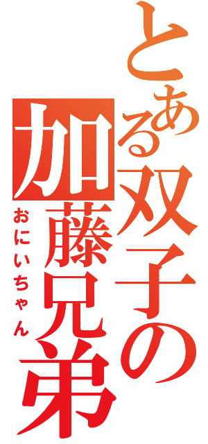 とある双子の加藤兄弟（おにいちゃん）