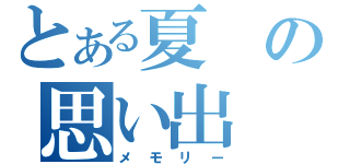 とある夏の思い出（メモリー）