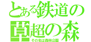 とある鉄道の草超の森（その名は森林公園）