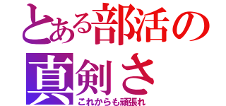 とある部活の真剣さ（これからも頑張れ）