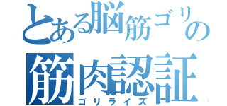 とある脳筋ゴリラ川原の筋肉認証（ゴリライズ）