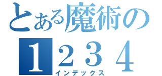 とある魔術の１２３４５６（インデックス）