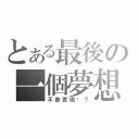 とある最後の一個夢想（不會實現吧？）