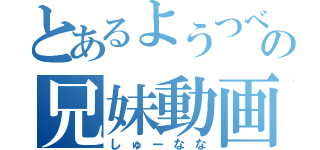 とあるようつべの兄妹動画（しゅーなな）