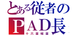 とある従者のＰＡＤ長（十六夜咲夜）