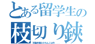 とある留学生の枝切り鋏（不倫弁護士のちんこは今．．．）