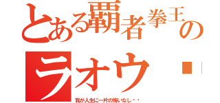 とある覇者拳王のラオウ‼︎（我が人生に一片の悔いなし‼︎）