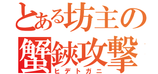 とある坊主の蟹鋏攻撃（ヒデトガニ）