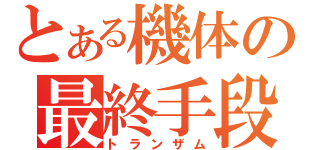 とある機体の最終手段（トランザム）