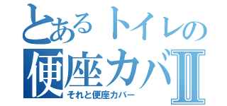 とあるトイレの便座カバーⅡ（それと便座カバー）