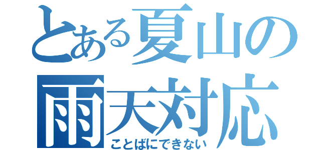 とある夏山の雨天対応（ことばにできない）